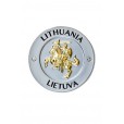 Apvalus metalinis magnetas su Vyčiu ir užrašu Lietuva Lithuania